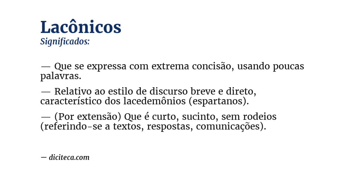Significado de lacônicos