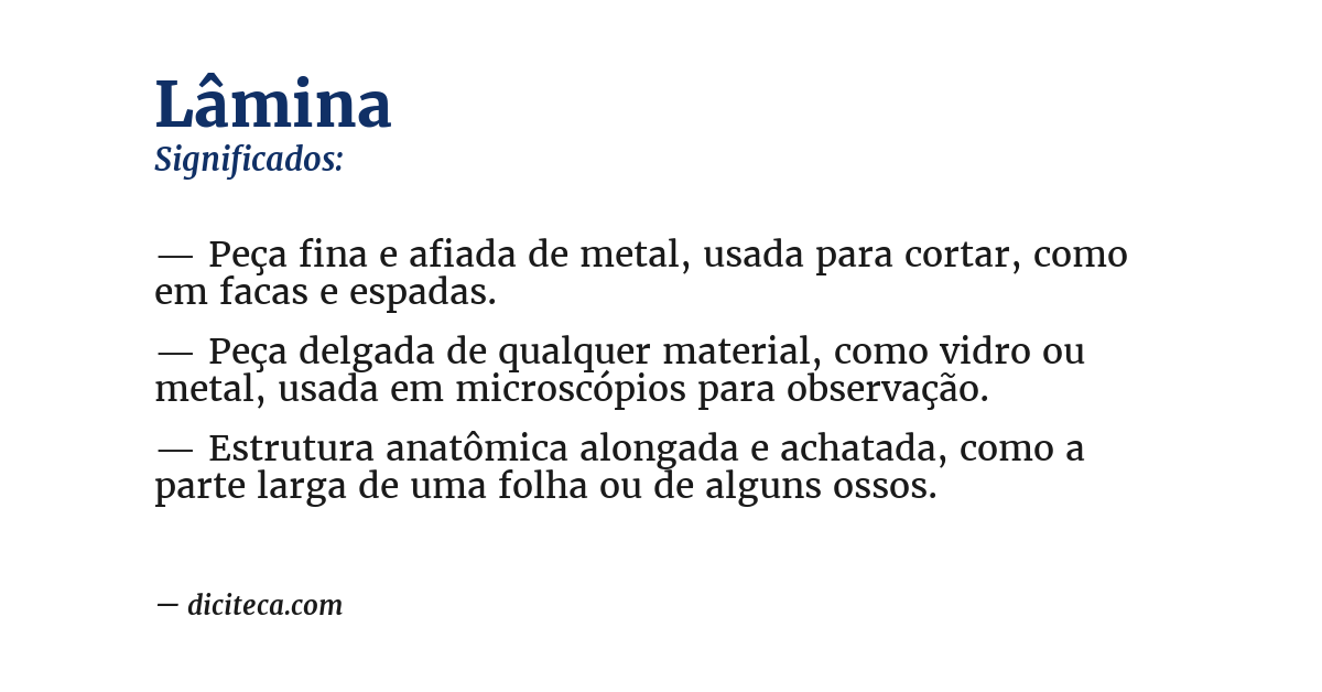 Significado de lâmina
