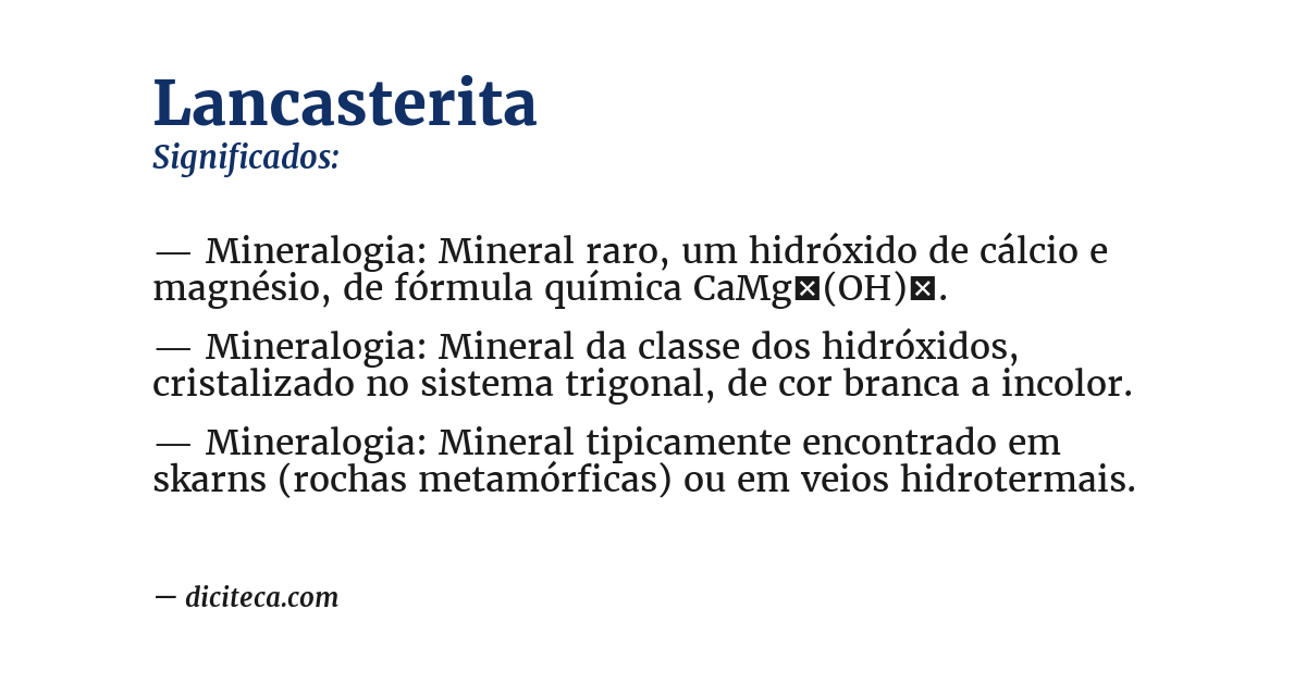 Significado de lancasterita