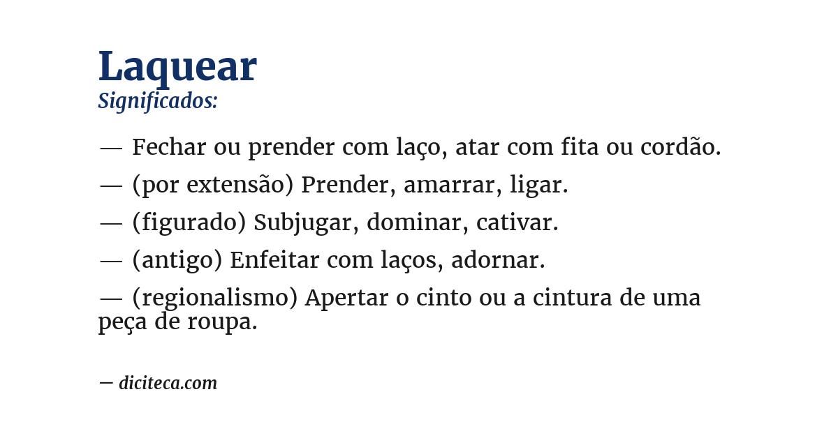 Significado de laquear