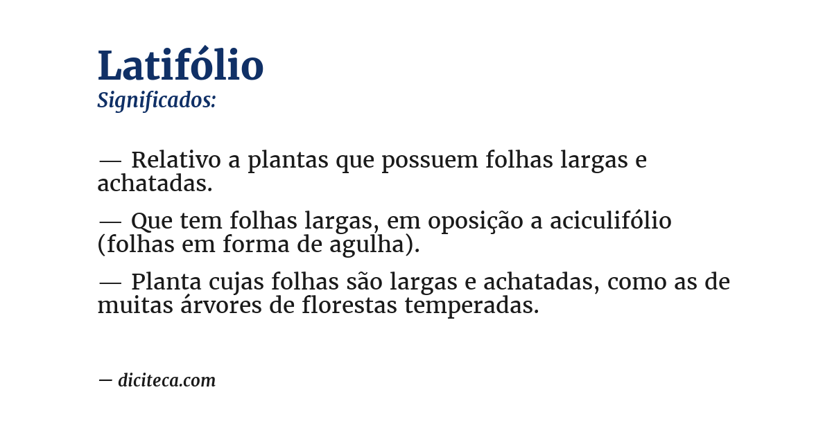 Significado de latifólio