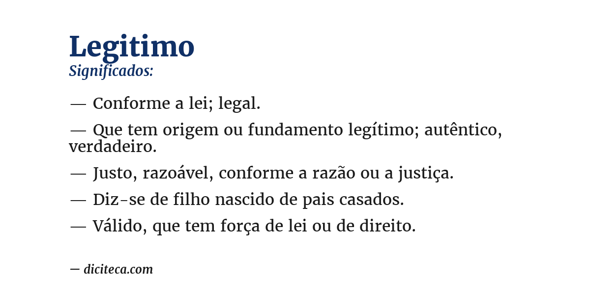 Significado de legitimo