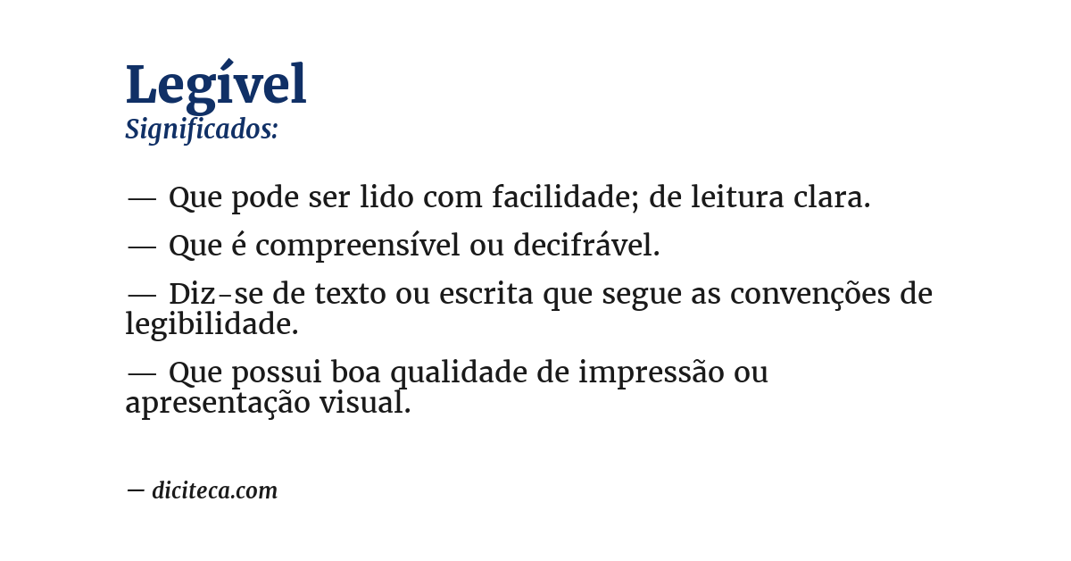 Significado de legível