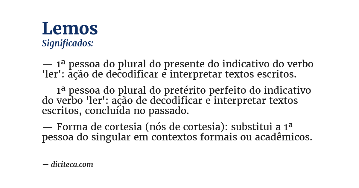 Significado de lemos