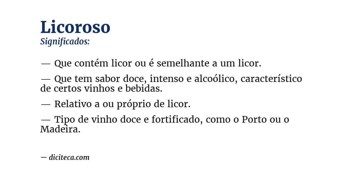 Significado de licoroso