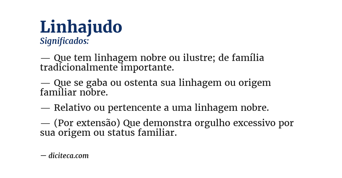 Significado de linhajudo