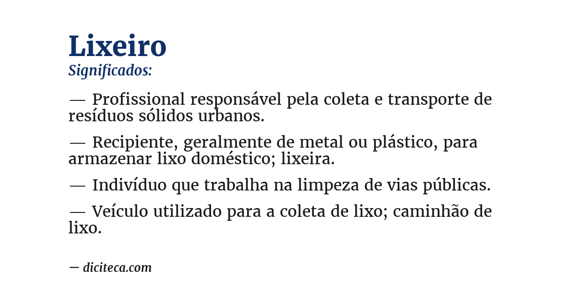 Significado de lixeiro