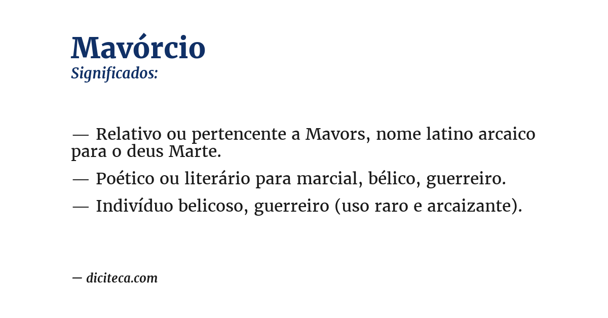 Significado de mavórcio
