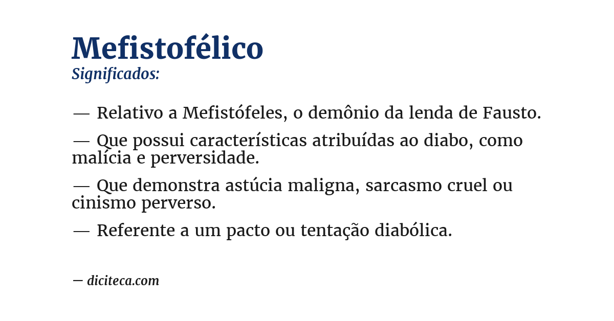Significado de mefistofélico