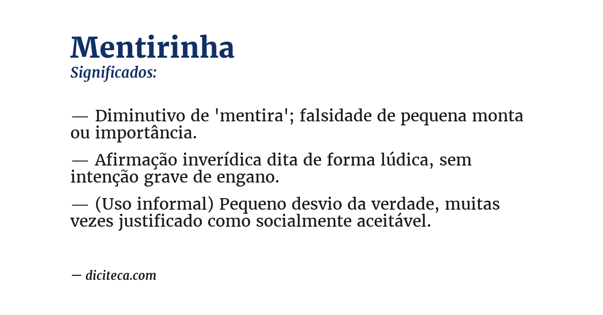 Significado de mentirinha
