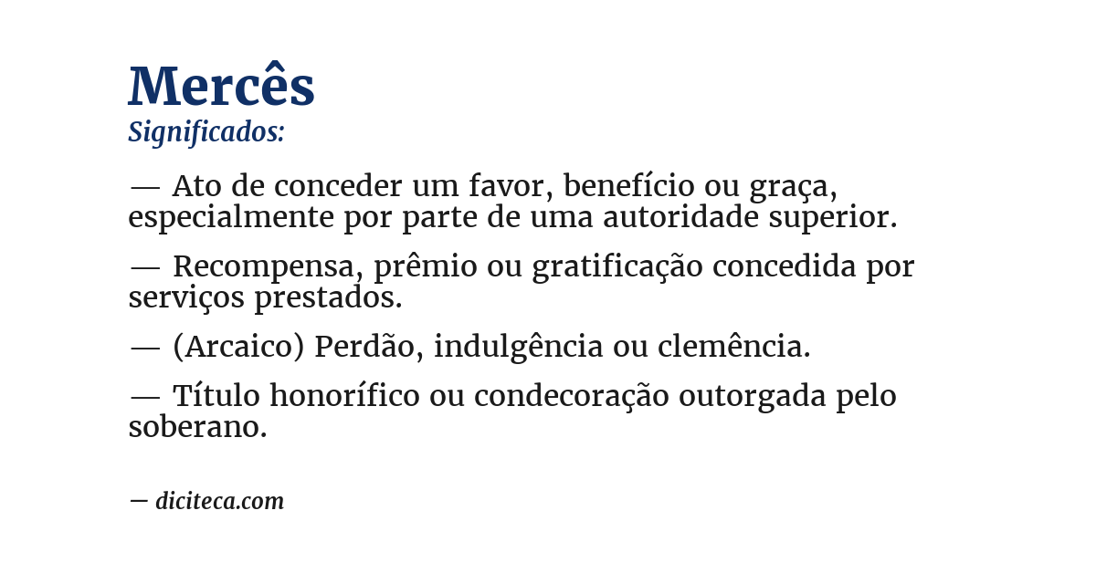 Significado de mercês
