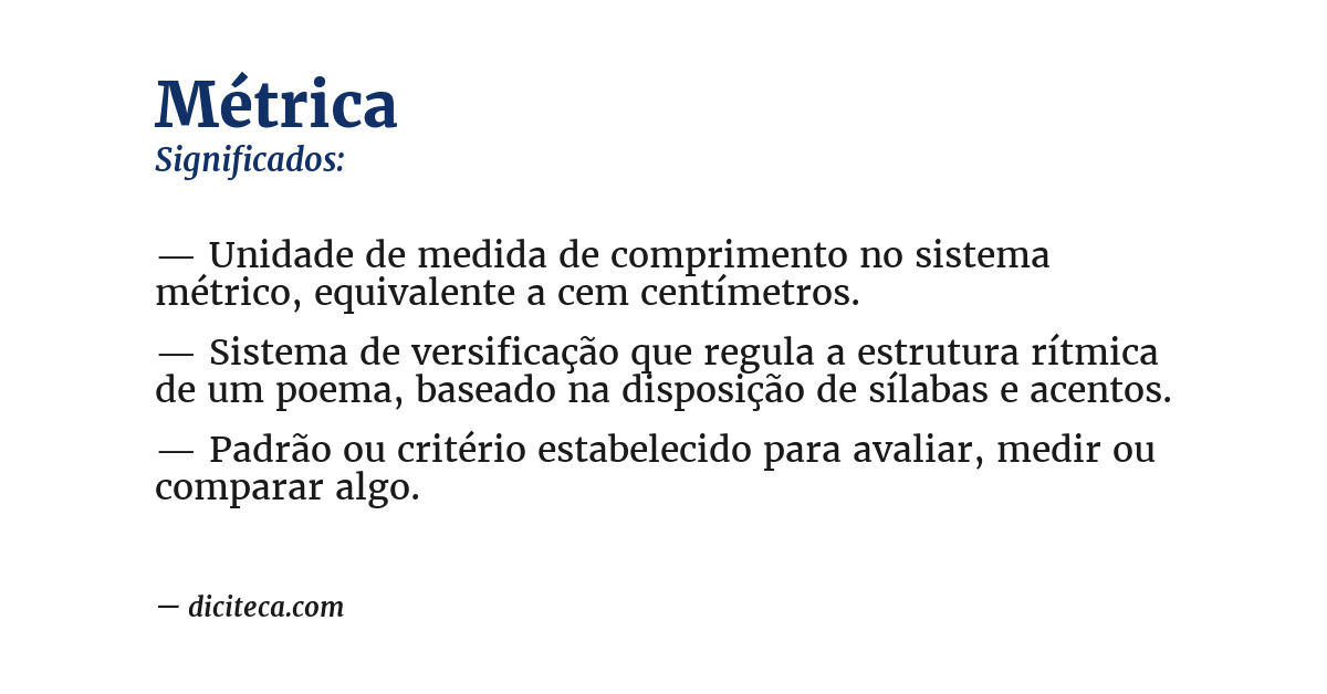 Significado de métrica
