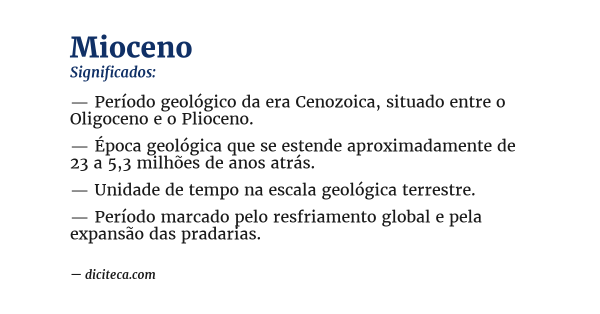 Significado de mioceno