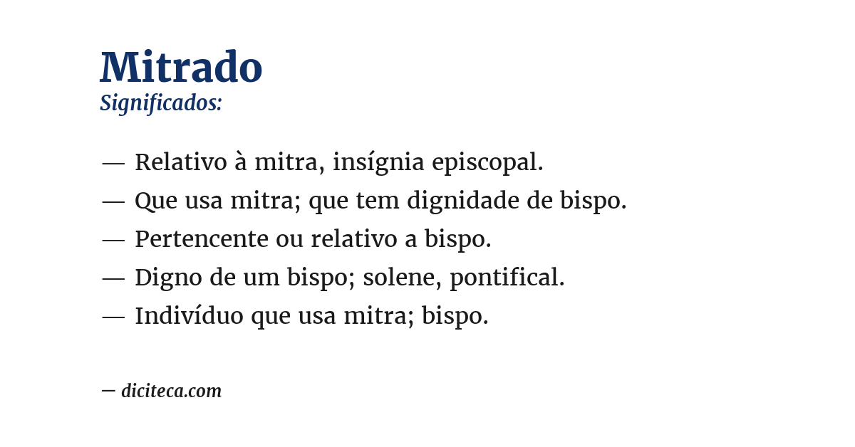 Significado de mitrado