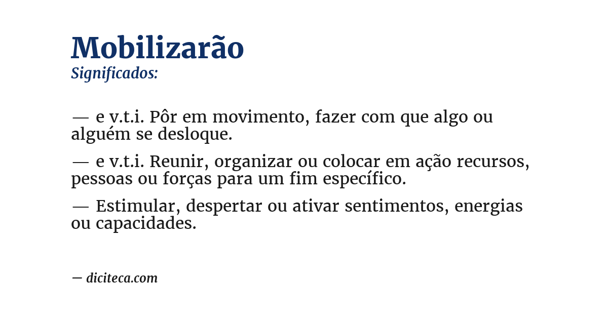 Significado de mobilizarão