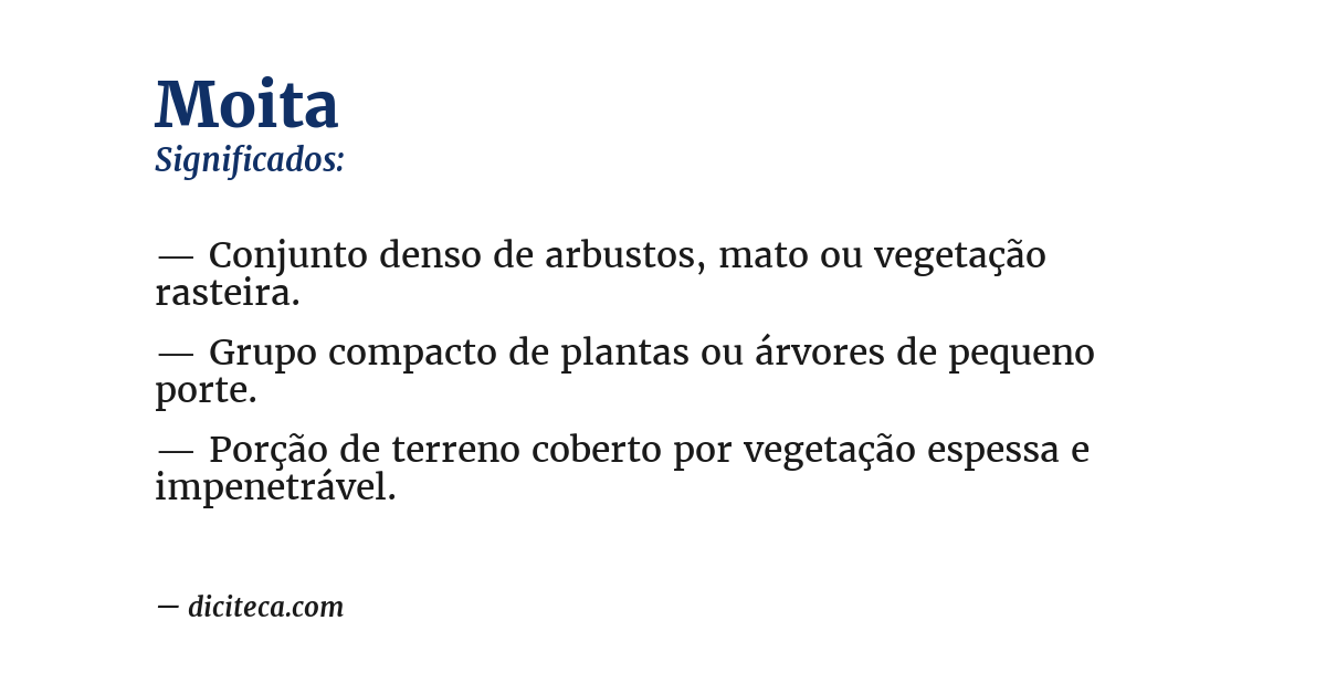 Significado de moita