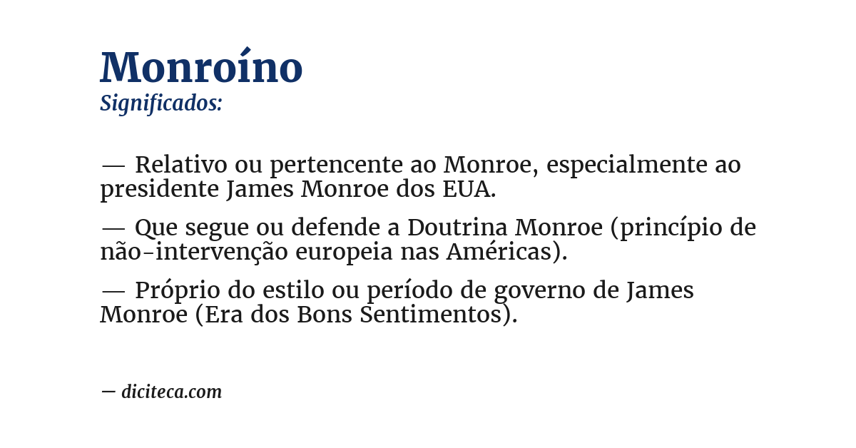 Significado de monroíno