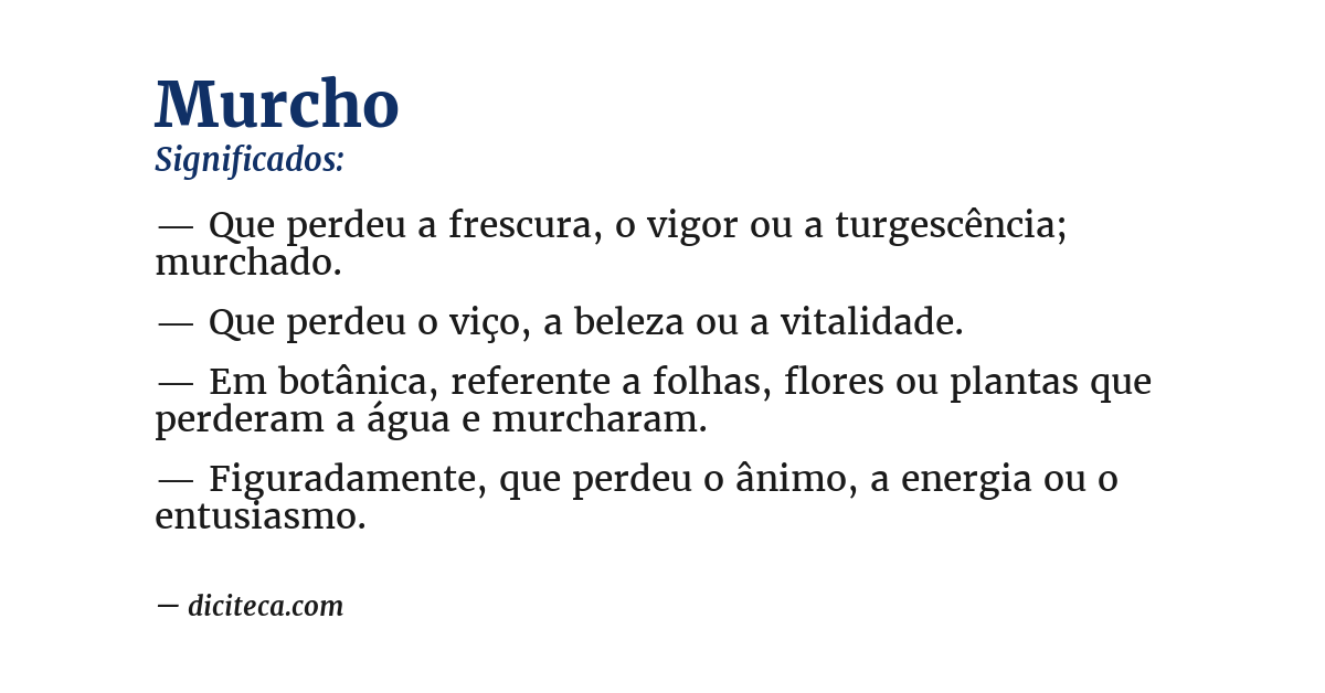 Significado de murcho