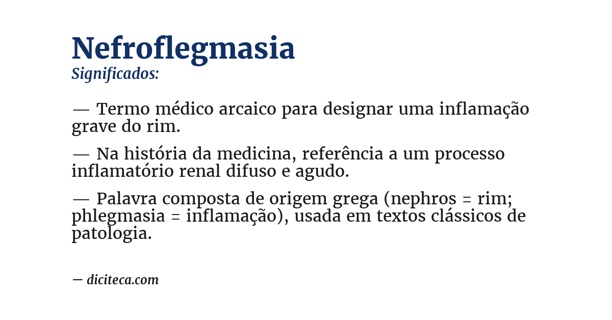 Significado de nefroflegmasia