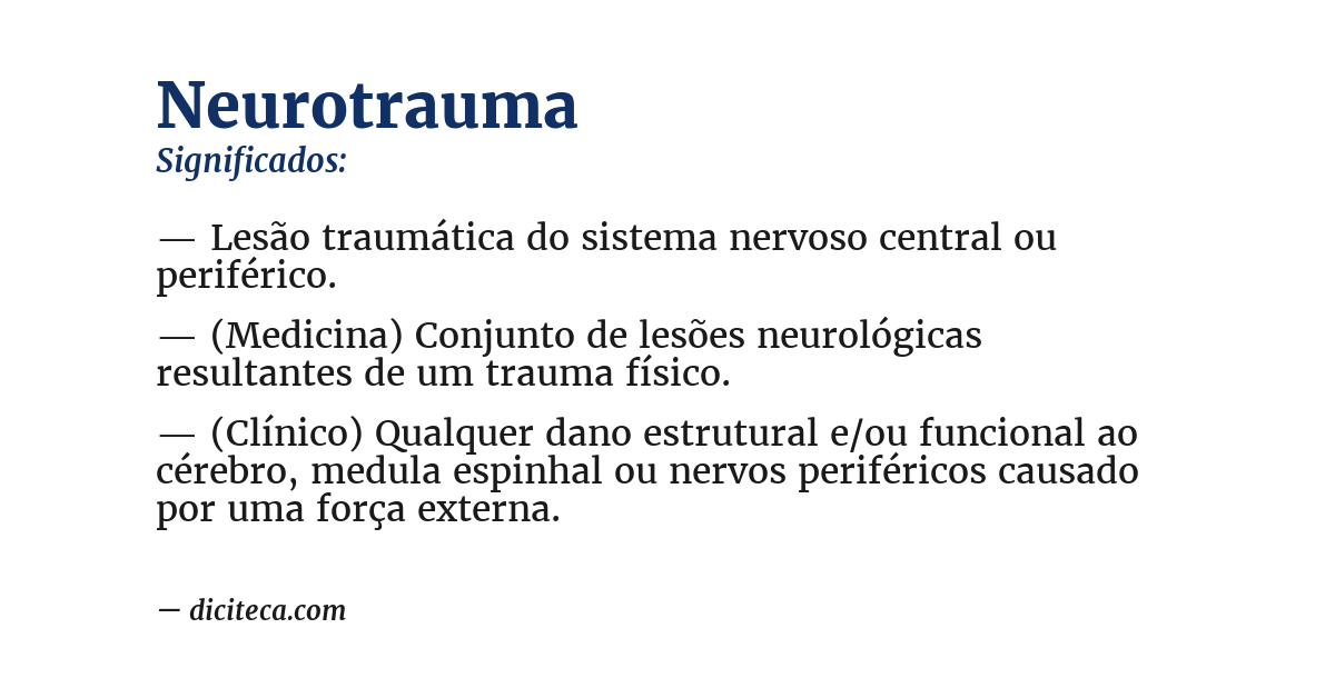 Significado de neurotrauma