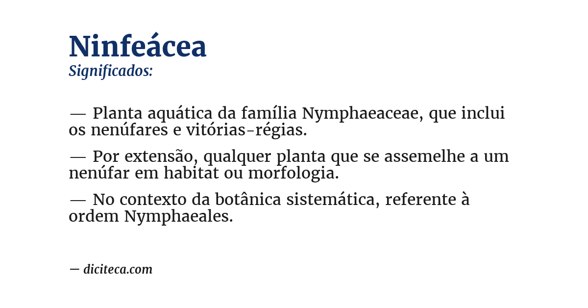 Significado de ninfeácea