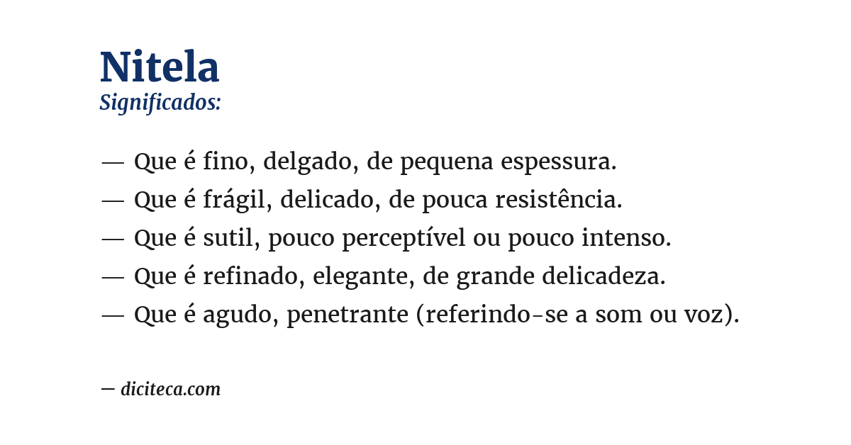 Significado de nitela