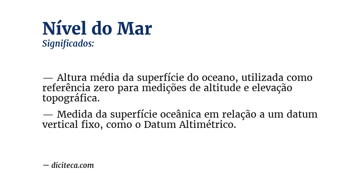 Significado de nível do mar