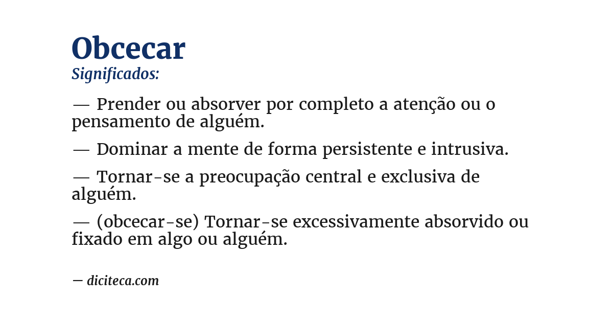 Significado de obcecar