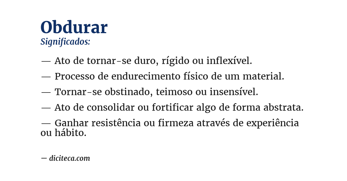Significado de obdurar