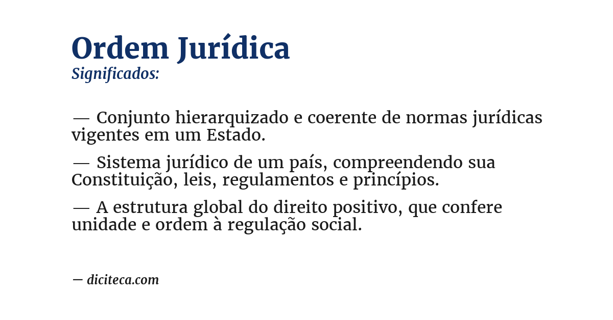 Significado de ordem jurídica