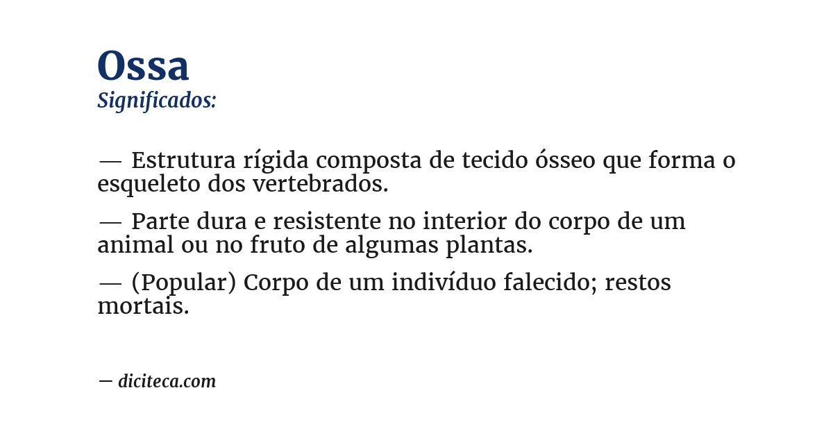 Significado de ossa