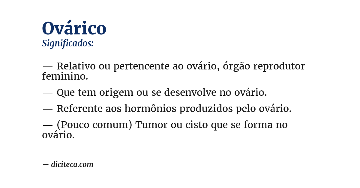 Significado de ovárico