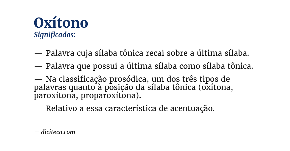 Significado de oxítono