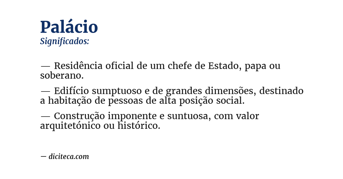 Significado de palácio