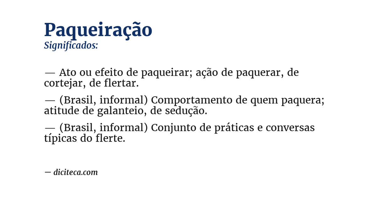 Significado de paqueiração