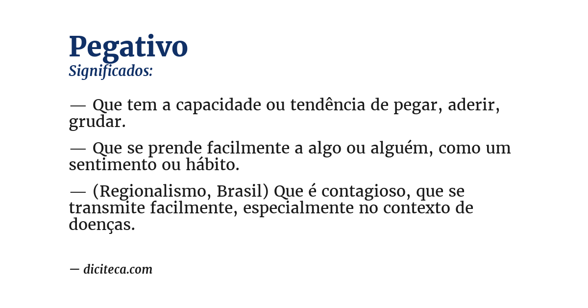 Significado de pegativo