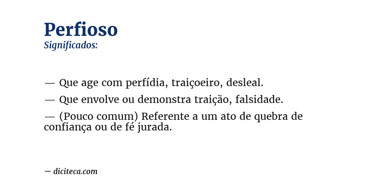 Significado de perfioso