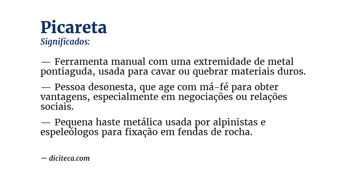 Significado de picareta