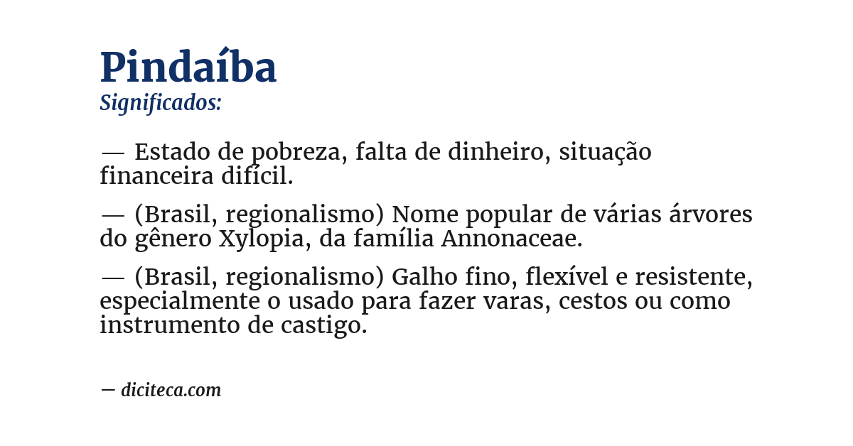Significado de pindaíba