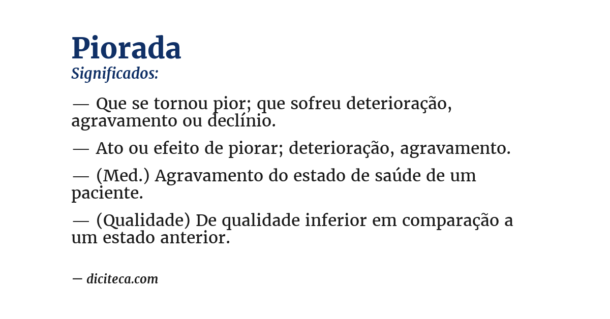 Significado de piorada