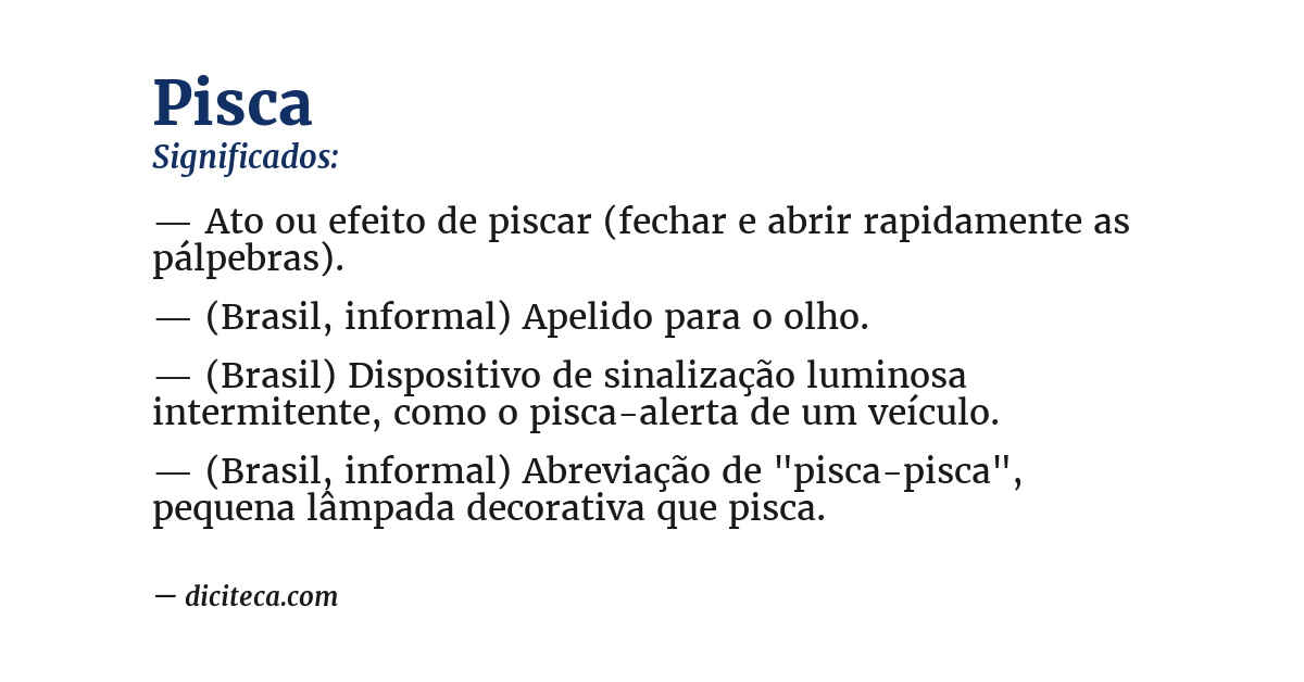 Significado de pisca