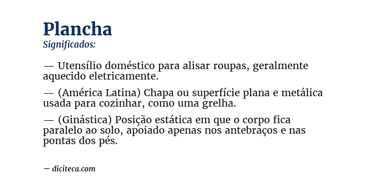 Significado de plancha