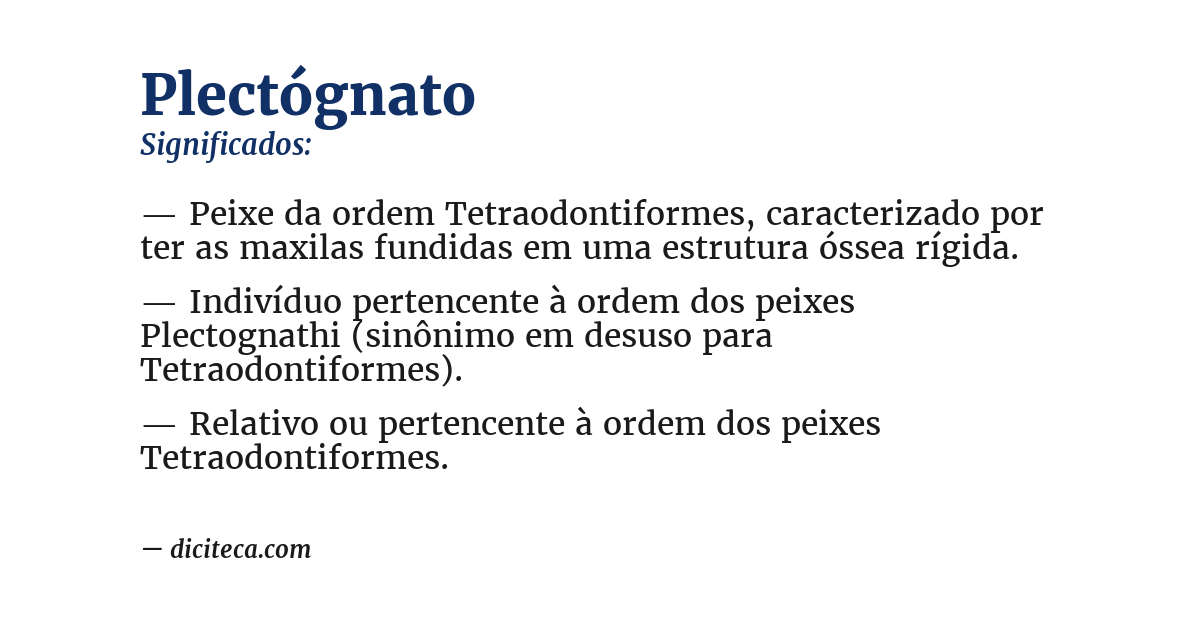 Significado de plectógnato