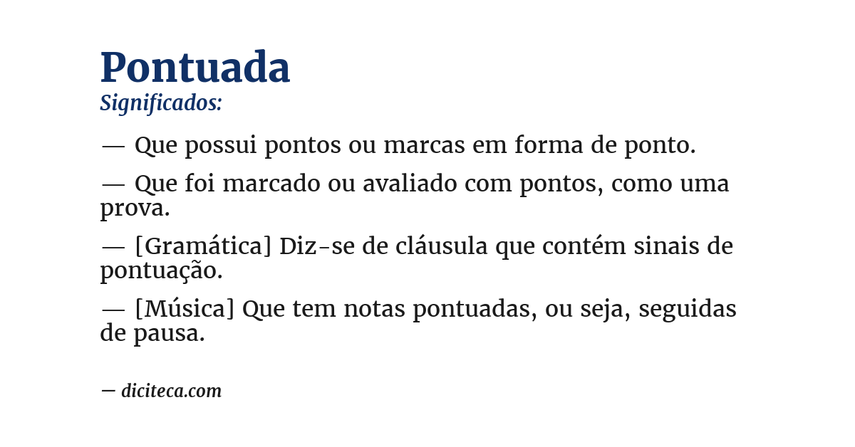 Significado de pontuada