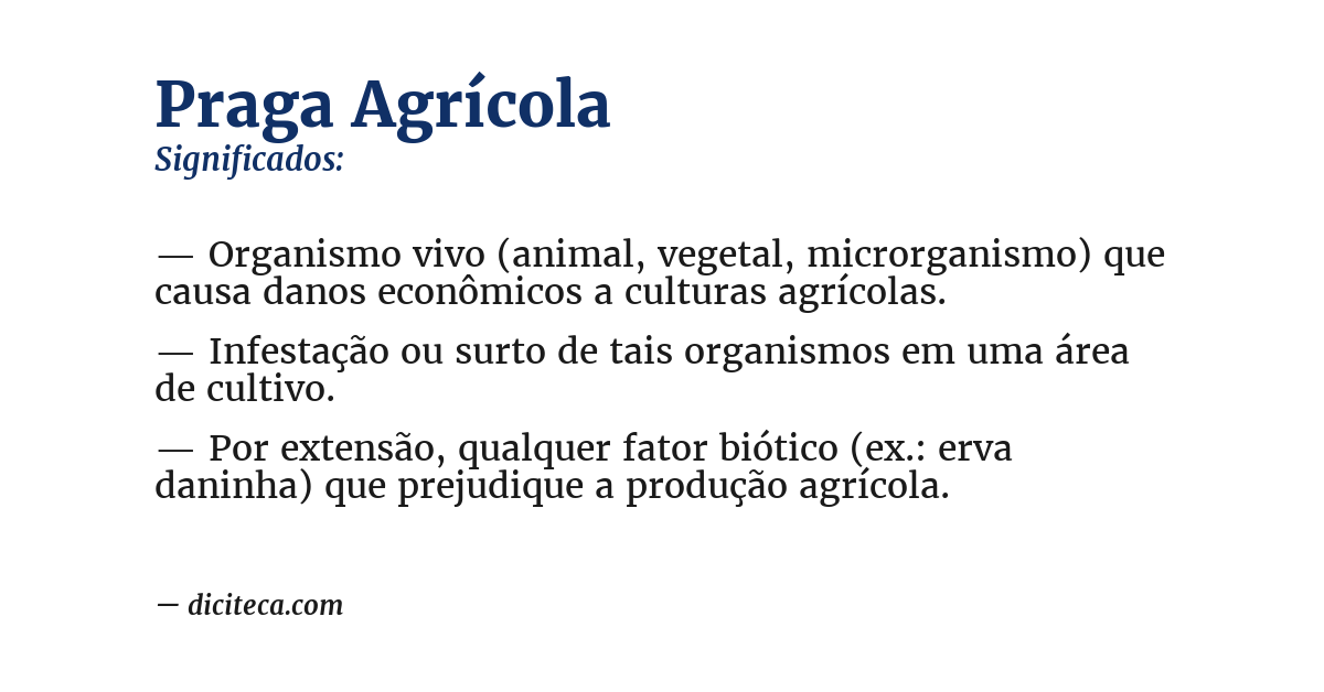 Significado de praga agrícola