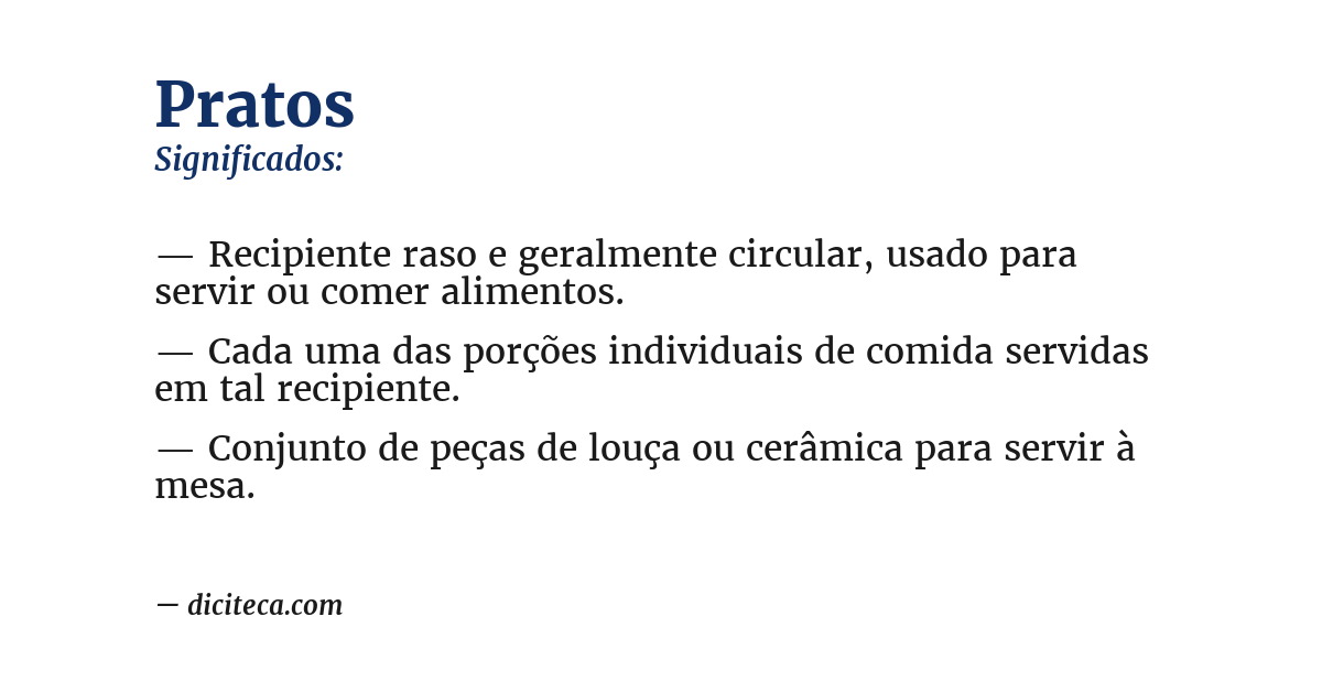 Significado de pratos