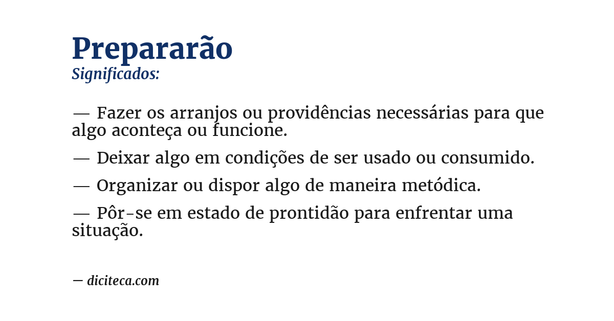 Significado de prepararão