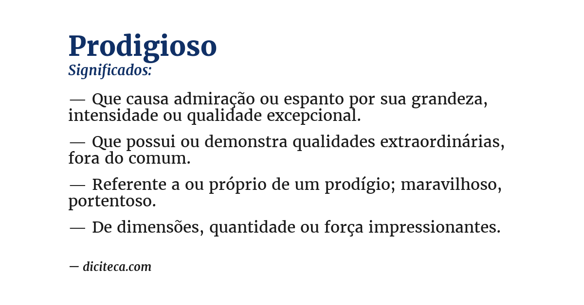 Significado de prodigioso