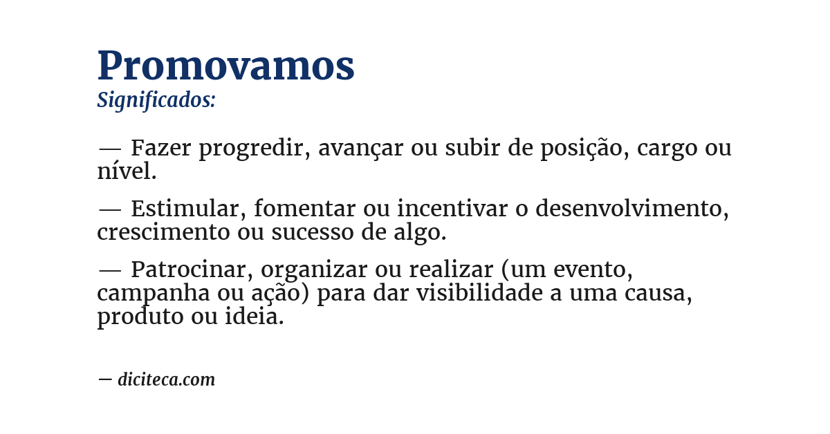 Significado de promovamos