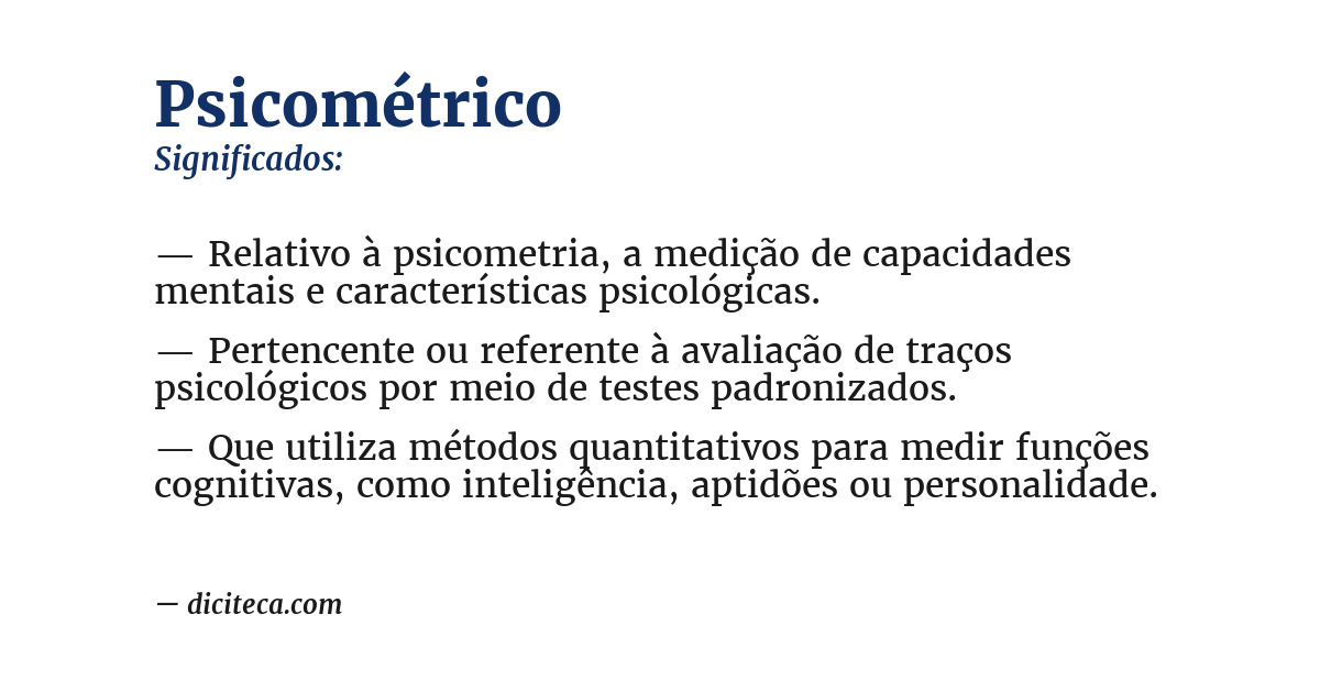 Significado de psicométrico